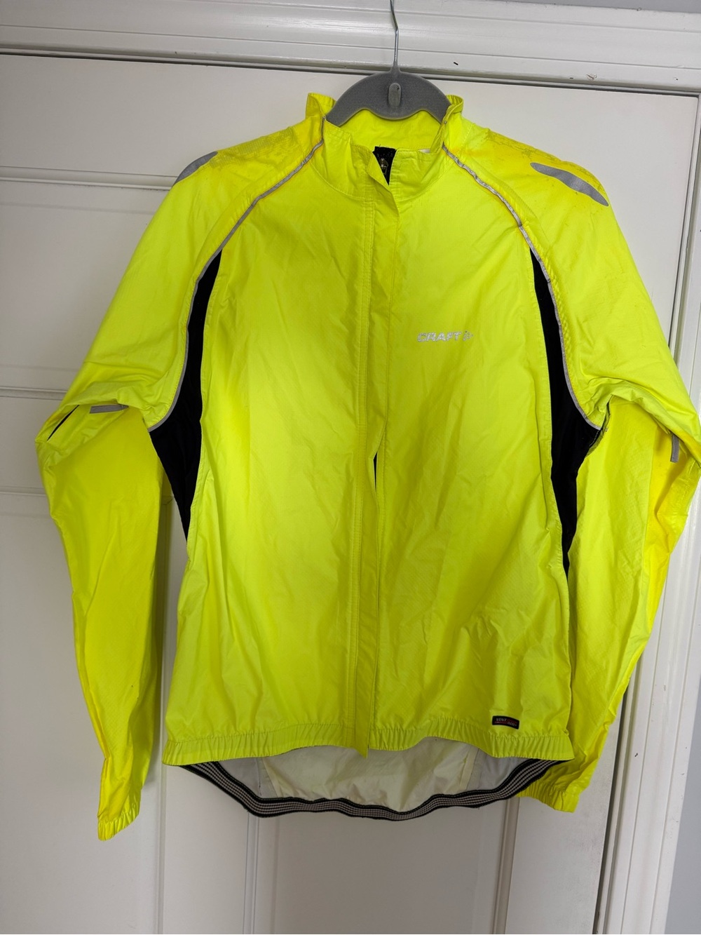Craft unisex High-Vis Neon Yellow Cycling Windbreaker with Black Panels